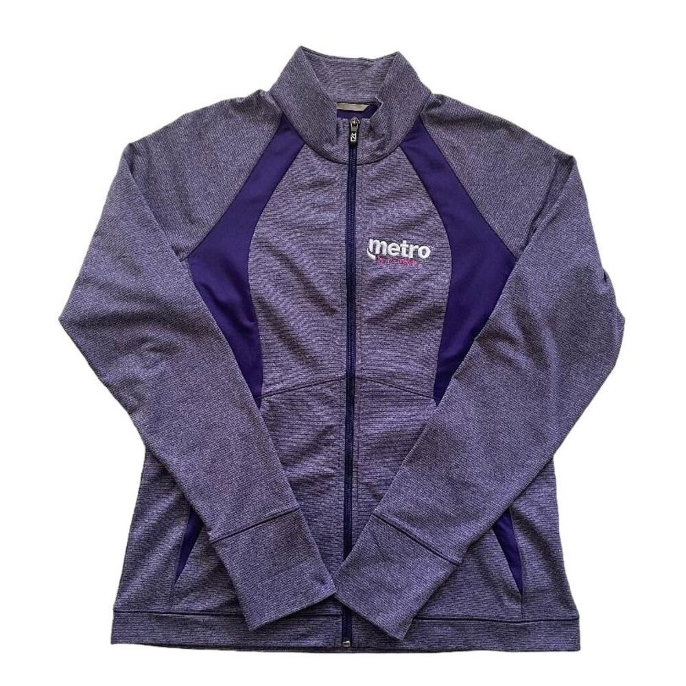Cutter Buck Metro by T Mobile Purple Heathered Full Zip Jacket‎ Women's M
